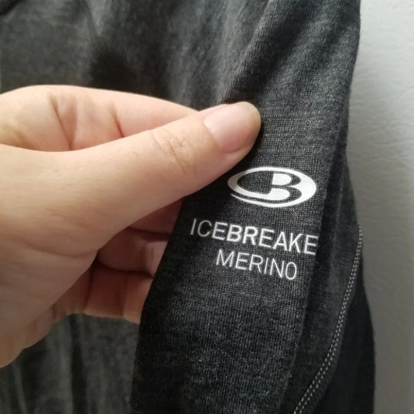 Icebreaker Wool 1/2 Zip Pullover Black Grey L - Picture 5 of 9